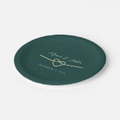 Emerald Green Wedding Paper Borden Papieren Bordje (Gekanteld)