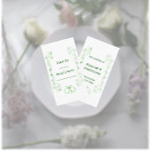 Emerald Green Wedding Place Card Bells Scrollwork Plaatskaartje