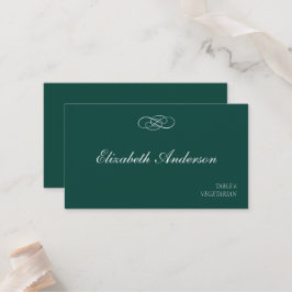 Emerald Green Wedding Place kaarten Plaatskaartje
