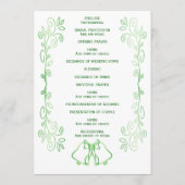 Emerald Green Wedding Program Bells ScrollWork Programmakaart (Achterkant)