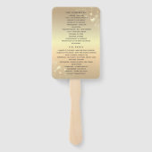 Emerald Green Wedding Program Hand Fan Handwaaier (Achterkant)