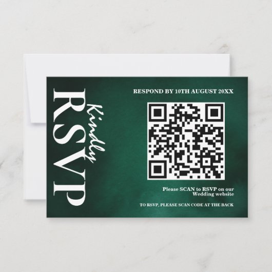 Emerald Green Wedding QR Code RSVP (Voorkant)
