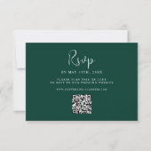 Emerald Green Wedding QR-code RSVP Kaartje (Voorkant)