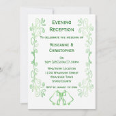 Emerald Green Wedding Receptie Uitnodiging Klokken (Voorkant)