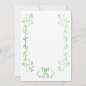 Emerald Green Wedding Receptie Uitnodiging Klokken (Achterkant)