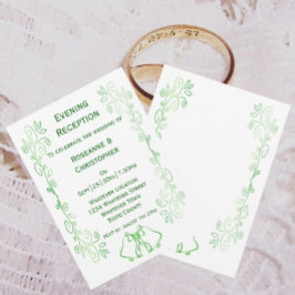 Emerald Green Wedding Receptie Uitnodiging Klokken
