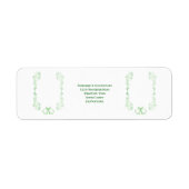 Emerald Green Wedding Retour Adres Label Bells (Voorkant)