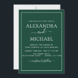 Emerald Green Wedding Romantic Fotouitnodiging Kaart<br><div class="desc">Emerald Dark Green Wedding Spring of Summer Photo on Back Wedding Invitations - bevat prachtige en elegante scripttypografie met een moderne,  eenvoudige en klassieke kleur voor de speciale dag van de bruiloft.</div>