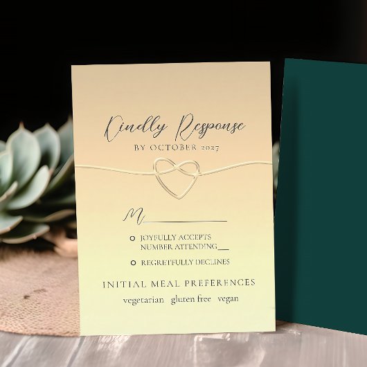 Emerald Green Wedding RSVP Kaart