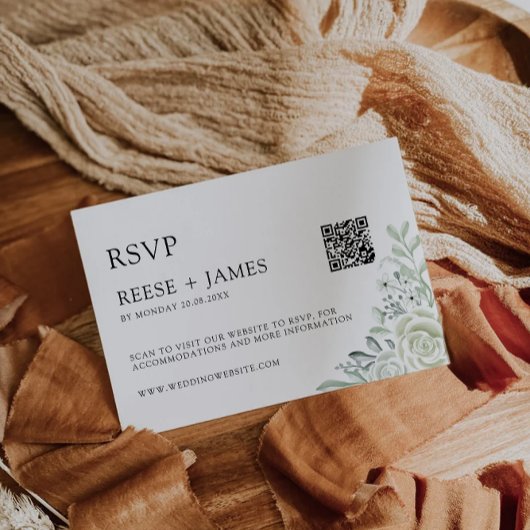 Emerald Green Wedding RSVP Kaart Sjabloon
