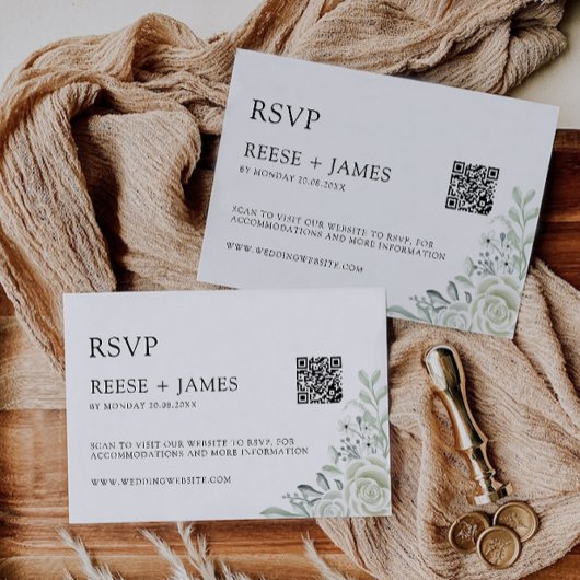 Emerald Green Wedding RSVP Kaart Sjabloon