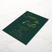 Emerald Green Wedding Save the Date Gold Folie Uitnodiging (Gedraaid)