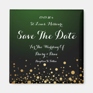 Emerald Green Wedding Save the Date Magnet
