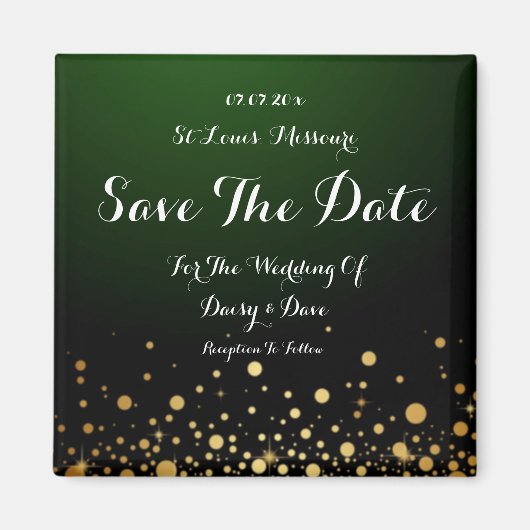 Emerald Green Wedding Save the Date Magnet (Voorkant)