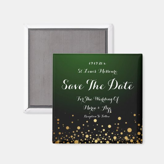 Emerald Green Wedding Save the Date Magnet (Voorkant / Achterkant)