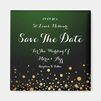 Emerald Green Wedding Save the Date Magnet