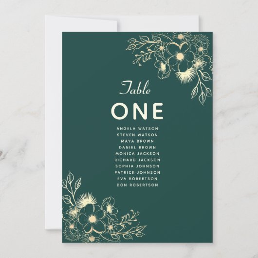 Emerald Green Wedding Seating Chart (Voorkant)