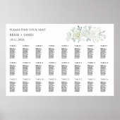 Emerald Green Wedding Seating Chart Sjabloon Poster (Voorkant)