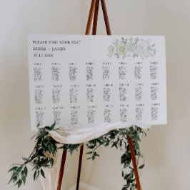 Emerald Green Wedding Seating Chart Sjabloon Poster