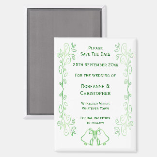 Emerald Green Wedding Sla de datum magneetbellen o Magneet