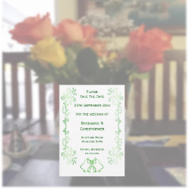 Emerald Green Wedding Sla de datumbellen op Save The Date