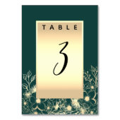 Emerald Green Wedding Table Number Kaart (Achterkant)