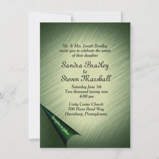 Emerald Green Wedding Uitnodiging (Voorkant)