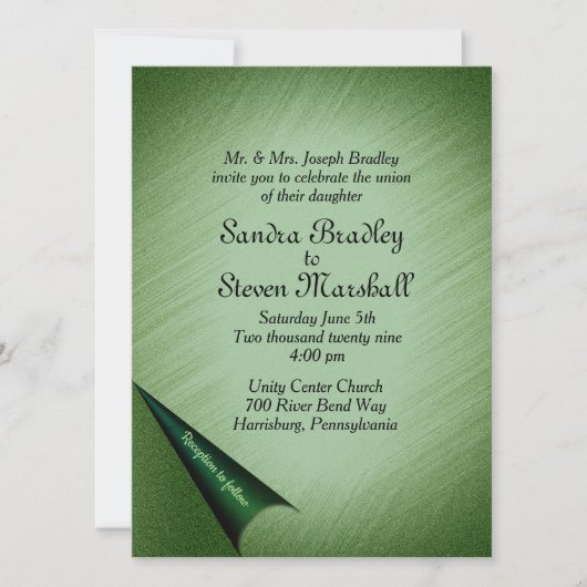 Emerald Green Wedding Uitnodiging (Voorkant)