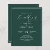 Emerald Green Wedding Uitnodiging (Voorkant / Achterkant)