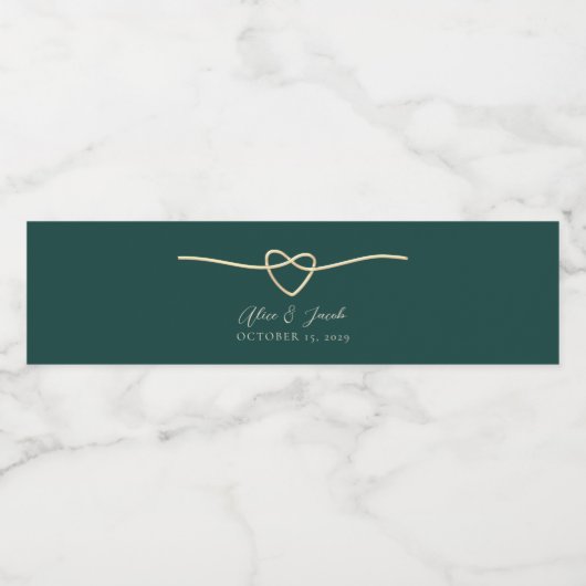 Emerald Green Wedding Water Bottle Label Waterfles Etiket (Enkel label)