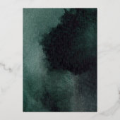 Emerald Green Wedding: Waterverf Gold Folie Uitnodiging (Achterkant)