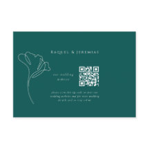 Emerald Green Wedding Website Enclosure Card