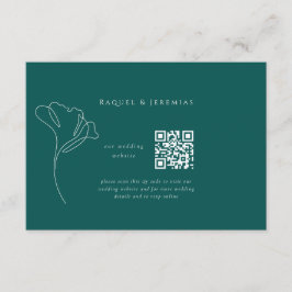 Emerald Green Wedding Website Enclosure Card Informatiekaartje