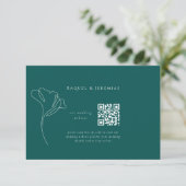 Emerald Green Wedding Website Enclosure Card Informatiekaartje (Staand voorkant)