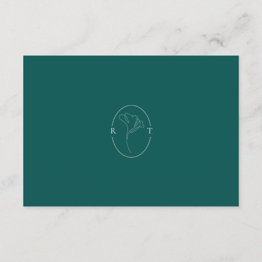 Emerald Green Wedding Website Enclosure Card Informatiekaartje (Achterkant)