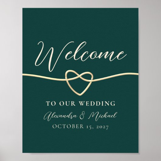 Emerald Green Wedding Welcome Poster (Voorkant)