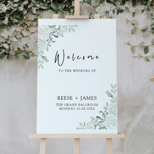 Emerald Green Wedding Welcome Sign Poster