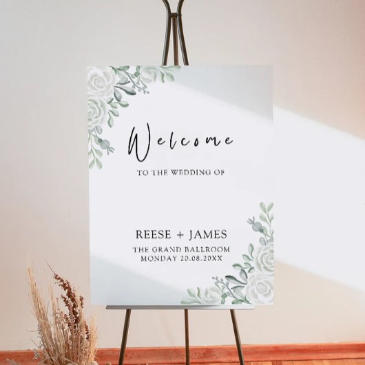 Emerald Green Wedding Welcome Sign Poster