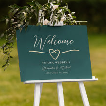 Emerald Green Wedding Welcome Sign