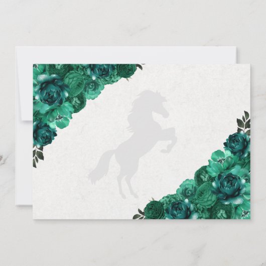 Emerald Green Western Horse Quinceanera Dank u Bedankkaart (Achterkant)