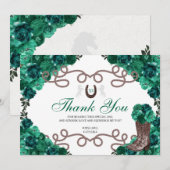 Emerald Green Western Horse Quinceanera Dank u Bedankkaart (Voorkant / Achterkant)