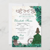 Emerald Green Westerne Princess Charra Quinceañera Kaart (Voorkant)