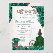 Emerald Green Westerne Princess Charra Quinceañera Kaart (Voorkant / Achterkant)