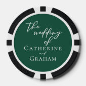 Emerald Green White gepersonaliseerde bruiloft Poker Chips (Voorkant)