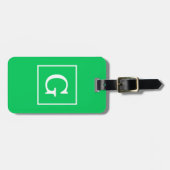 Emerald Green White Initiaal Monogram Bagagelabel (Voorkant horizontaal)