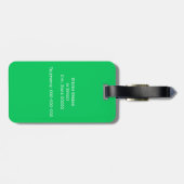 Emerald Green White Initiaal Monogram Bagagelabel (Achterkant horizontaal)