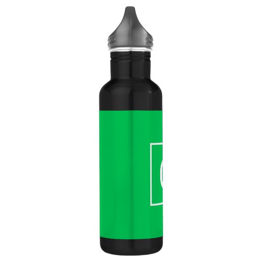 Emerald Green White Initiaal Monogram Waterfles (Links)