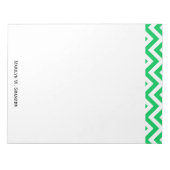 Emerald Green, White Large Chevron ZigZag Pattern Notitieblok (Voorkant)