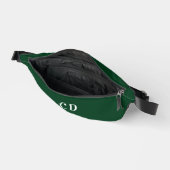 Emerald green white monogram initiaal name heuptasje (Open)