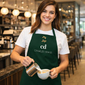 Emerald green white monogram name business logo schort